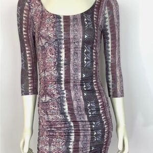 Free People Purple and Gray Mini Dress